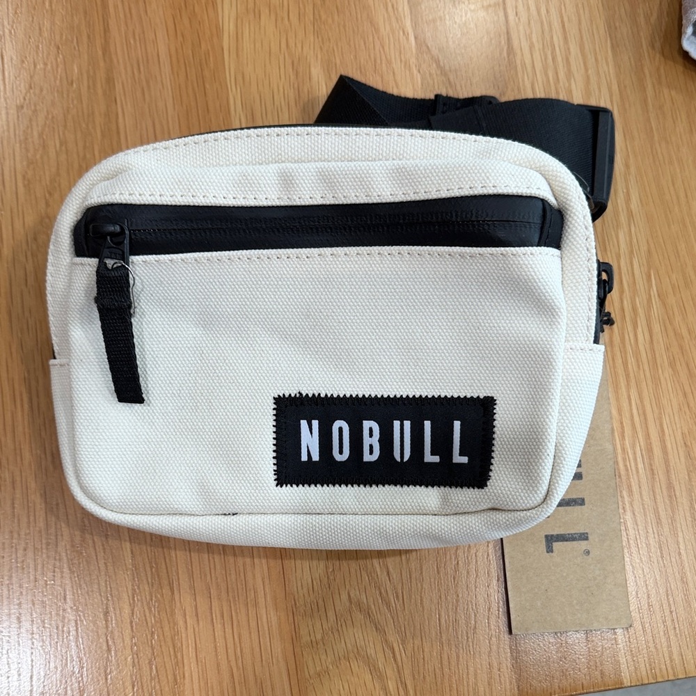 NOBULL Cream Crossbody Waist Bag with Black Trim